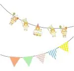 My Party Suppliers Triangle Flag Teddy Bear Happy Birthday Banner