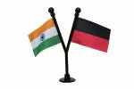 FlagSource India & Dravida Munnetra Kazhagam (DMK) Miniature Car Dashboard Flags with A Y-Staff & Nano Base (Black)