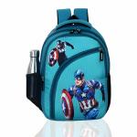 ISB FASHION BAT MAN CARTOON PRINTED KID SCHOOL BAG FOR KIDS | COLOR-LIGHT BLUE