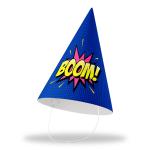Festiko Superhero Theme Cone Hats (Pack of 10 - Hat 18), Superhero Party Cone Hats, Superhero Theme Birthday Hats, Superhero Theme Party Wearables