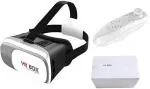 IBS Virtual Reality Box 3D Video Glasses Helmet for 4.7 to 6in Smartphones with Remote Controller for All Smartphones/Android (iOS) (White VR with Remote)