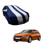 AutoFurnish ARC Silver Car Cover Compatible For Volkswagen Polo | Water Resistant | Stripe Design | Triple-Stitched | Dust and Heat Protection | 190T Taffeta | Elastic Bottom| Heavy Buckle | Mirror Pockets | Stylish Car Accessories (Silver)