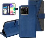 Autofocus Faux Leather Back Case Flip Cover for Mi Redmi 10A, Redmi 10A with ID Card Slot | Foldable Stand | 2 Card Slot | 1 Cash Slot | Magnetic Closure - Executive Blue, 23447