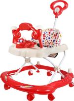 Maanit Musical Activity 3 in 1 Walker With Parent Rod (Red)