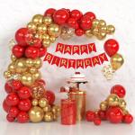DECORATIONkart Birthday Decoration Items - 52 Pcs | Happy Birthday Decoration Kit for Husband & Wife | Birthday Decorations Girls and Boys | Red Golden Balloons for Decoration | Party Supplies