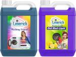 Limerick Washing Machine Liquid Detergent(Blue) +Dish Cleaning Gel (Purple) 5+5 Ltr Multi-Fragrance Liquid Detergent (2 X 5 L)