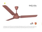 Goldmedal Gati 400 1200 Mm Ceiling Fan 3 Blades 'High Speed' Brown Pack Of 2