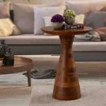 Metalsmith Brown Wooden Side Table For Home, Kitchen, Living Room And Office (Standard, Pack Of 1)