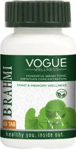VOGUE Pharmaceuticals Pvt. Ltd. Vogue Wellness Brahmi Tablets Powerful Brain Tonic For Mind And Memory Wellness 60 Pcs