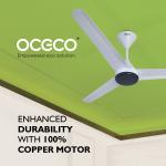 OCECO Fansio 1400 MM 3 Blade With Energy Saving Bldc Ceiling Fan, Pearl White