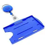 Abaj Blue I.D. Card Retractable Holder And Oval Badge Yo Yo Clip