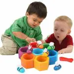 THE BRAIN GYM FACTORY - Grab The Bee Montessori Hand Grasping Colour Sorting and Stacking Game Industrious Little Bee| Hand Grasping Activity Toy, Learning Toy, Montessori Toy for Kids