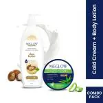 Meglow Pro care - Shea butter Lotion (500ml) & Aloevera Cold Cream (125ml): Intense Hydration, Quick Absorption, 48-Hour Moisture, SPF-20 Protection, Suitable for All Skin Types - Unlock the Secret to Perfect Winter Skin!
