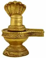 Kalakrithi Religious Metal Shiva Linga with 5 Headed Snake 20.3 x 17.8 cm