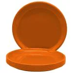 Jaycee Microwave Safe and Unbreakable Brown Round Plastic Dinner Plate - 11 inch (pack of 6)