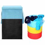 ZOVIRA Laundry Basket & Bag In Multicolor-(Non-Woven) Pack of 2