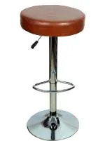Sitwell Brown Leatherette Bar Cushion Stool With Footrest