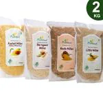 Farmbean Millets Combo 2KG Pack of 4| Natural Grains Unpolished Millets | Little 500g, Kodo 500g, Foxtail 500g, Barnyard 500g | Low GI | Nutrient Powerhouse, High Protein & More Fibre than Rice