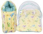Toddylon New Born Baby Bedding Set Mosquito Net Bed & Sleeping Bag Combo for 0-6 Months Baby Boy's & Baby Girl's