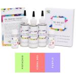 Kadam Skin Friendly Kadam Tie Dye Kit #16 Blush With Dye Activator And Colour Fixer Included, Cold Fabric Dyeing Combo 16 Blush - Pistachio, Coral Red, Purp