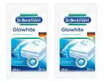 Dr. Beckmann Glowhite Fabric Whitener 2x80g | Removes Grey Discoloration & Combats Yellowing | Getting White Laundry Whiter