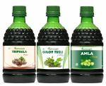 NUTROCOPIA Triphala, Giloy Tulsi & Amla Juice to Relieves Constipation Pack of 3 of 400 ML(1200 ML)