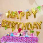 FANEX Solid Happy Birthday Foil Letter Balloon (Pack of 13)