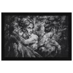 ArtX Multicolor Girl Pencil Sketch Framed Wall Art Painting 13 X 19 Inch