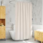 MONKDECOR Self Strip Plain Design PVC 9 ft Long Shower Curtain with Hooks (Cream, Size-54x108 inch.)
