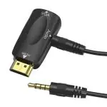 Microware VGA, Auxiliary, HDMI Adapter for Projectors, PC, Monitors, Laptops, Speakers