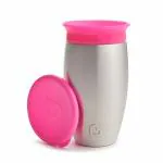 Munchkin Miracle Stainless Steel 360 Sippy Cup (Pink, 10oz)