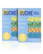Aya Papaya Ouchie Blue Printed Cotton Adhesive Bandages 20 Strips (Pack Of 2)
