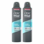 Dove Men+Care Clean Comfort Dry Spray Deodorant, Upto 48 hrs Protection,250 ml (Pack of 2)