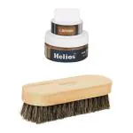 Helios Light Brown Shoe Accessories Kit 1 Cream 199 Horse Hair Brush