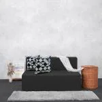 Fresh Up Sofa Cum Bed Jute Fabric Washable Cover with Cushion (Dark Grey, 4X6 Feet (2 Seater)
