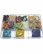 BEADS N FASHION Seed Beads Beeds Silver line DIY Kit with Beads Storage Box and 10 Mtrs Nylon for Jewellery Making, Beading, Arts and Crafts and Embroidery (15 Colors) (Size:11/0-2.0 mm)