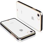 Clickaway Apple Iphone 6 Plus 6S Plus Back Cover Gold Electroplating Transparent Chrome Raised Edges Super Soft-Touch Bumper Case (Black)