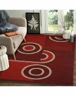 Status Red Taba Rugs With Anti Skid Backing - 5 x 7 Feet Pack of 1