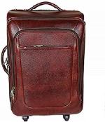 RICHSIGN Italian Brown Leather Unisex 46 L Cabin Trolley Bag