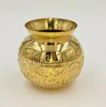 SHLINCO Gold Brass Kalash Lota Brass Kalash - 450ml Pack of 1 Brass Kalash (Gold)