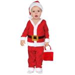 Kaku Fancy Dresses Polyester Santa Clause Christmas Day Costume in Velvet Fabric with Cap, Belt, Beard and Bag - Red & White, 5-6 Years, For Boy's