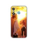 Casotec Girl Boy Sunset Sea Design Printed Silicon Soft TPU Back Case Cover for Itel A27