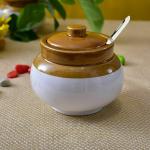 HC THE CRAFTS Ceramic Storage Jar For Pickle Achar Barni Cannister (Lota 300ML Pack of 6)