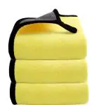 Auto Hub Microfiber Car Cleaning Cloth - OG Soft 800 GSM (30x40 cm) Microfiber Cloth for Car and Bike - Scratchless Drying and Detailing 30x40 cm, Pack of 3, Yellow