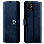 Mobiclonics Button Flip Cover for Poco M4 5G - Blue