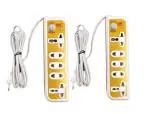 SSD GOLD Extension Cord / Board with 1.60 Meter Cord, 5 Way Multi Socket, LED Indicator, 1000w, 10A- multicolor 2 pc combo