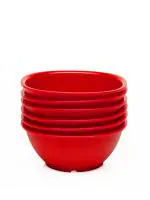 HOMETALES Plastic Katori/Bowl Set 400ml each (Pack of 6) - Red Colour