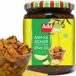 Add me Mango Pickle Aam Ka Achar in Extra Virgin Olive Oil 500 gm Pickles Glass Pack