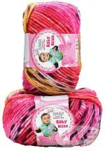 Simi Enterprise Multicolor Acrylic Ganga Baby Soft 4 Ply Wool Ball Hand Knitting Art Craft Soft Fingering Crochet Hook Yarn, Needle Knitting (Pack Of 8)