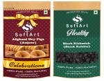 SoftArt Dry Fruits Combo Of Figs & Black Raisin Vacuum Pack - (Pack of 2, 250 g Each)